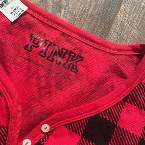Victoria's Secret PINK Buffalo Plaid Thermal Top - Picture 4 of 5